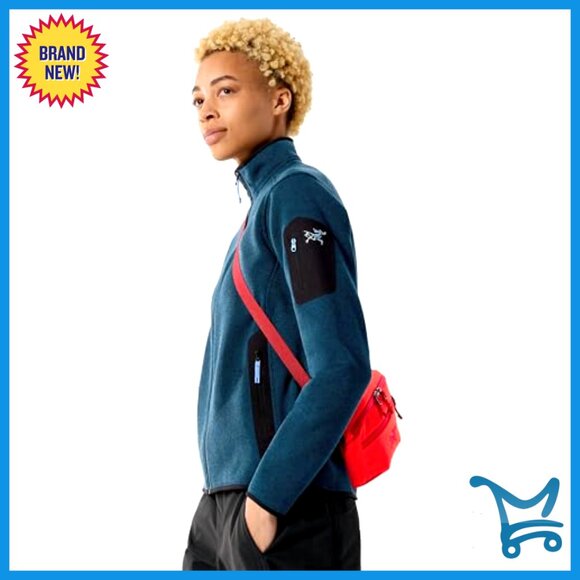 Recycled Fleece Cardigan, Hooded Zipper, Long Sleeve, Durable Midlayer - Picture 4 of 7